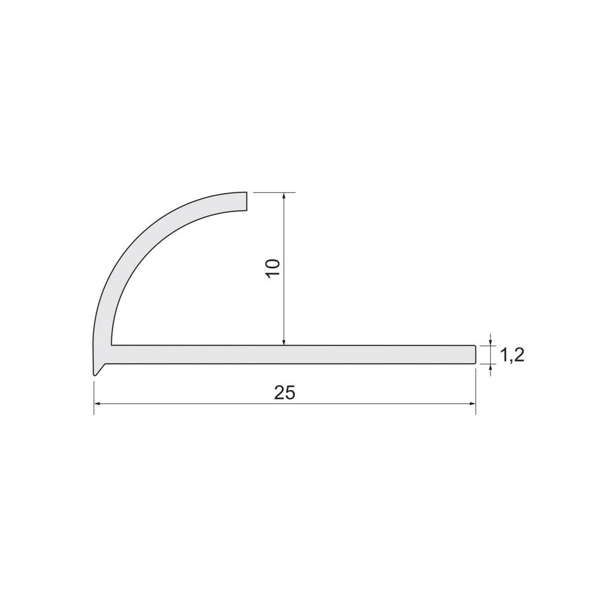 Profil do glazury zewnętrzny półokrągły PVC 10 mm / 2.5 m Beżowy Cezar