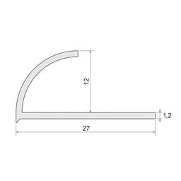 Profil do glazury zewnętrzny półokrągły PVC 12 mm / 2.5 m Kość słoniowa Cezar
