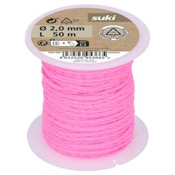 Sznurek 2 mm x 50 m pleciony neonowy różowy Suki
