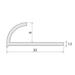 Profil do glazury zewnętrzny półokrągły PVC 8 mm / 2.5 m Beżowy Standers