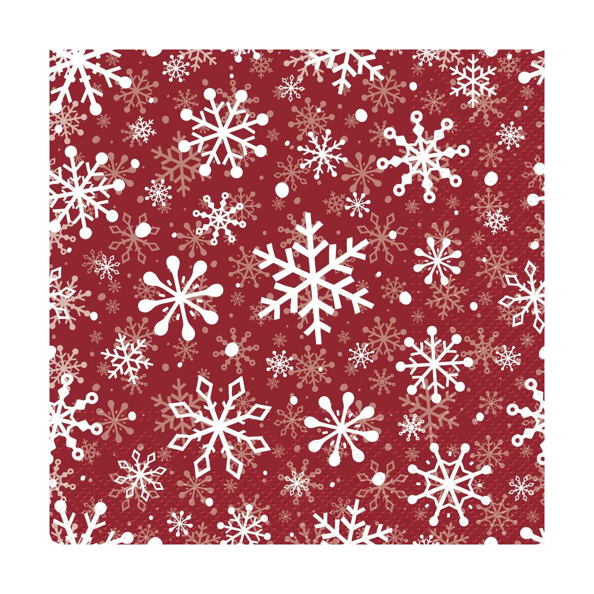 Serwetki świąteczne Snowflakes czerwone 33 x 33 cm 20 szt.