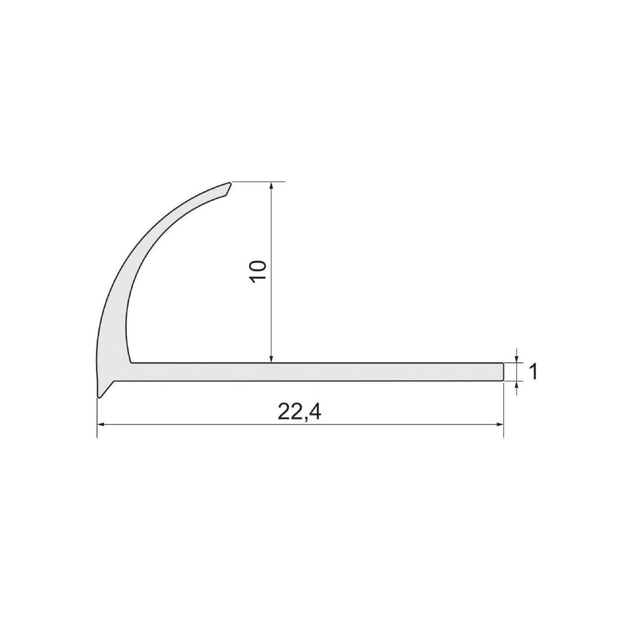 Profil do glazury zewnętrzny półokrągły aluminium 10 mm / 2.5 m Srebrny Cezar