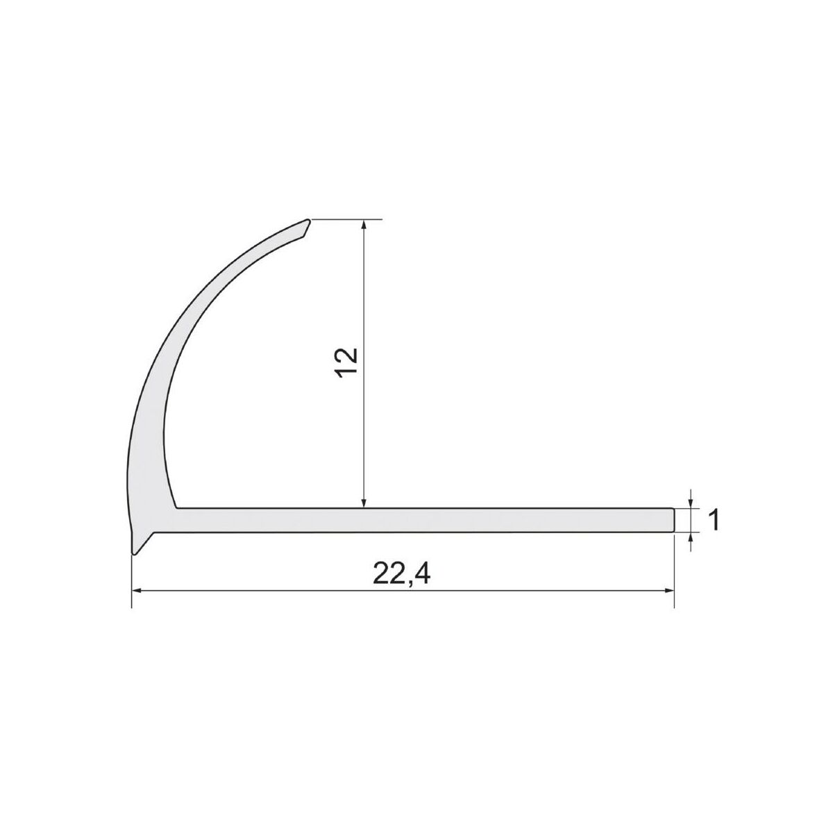 Profil do glazury zewnętrzny półokrągły aluminium 12 mm / 2.5 m Srebrny Cezar