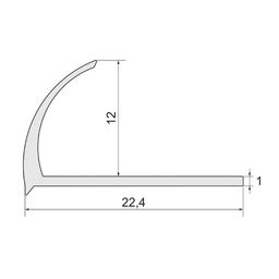 Profil do glazury zewnętrzny półokrągły aluminium 12 mm / 2.5 m Srebrny Standers