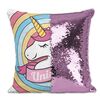 Poduszka dziecięca I LOVE UNICORNS różowa 40 x 40 cm