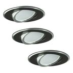 Zestaw opraw stropowych 3 szt. SUN OLAL czarne GU10 + LED POLUX