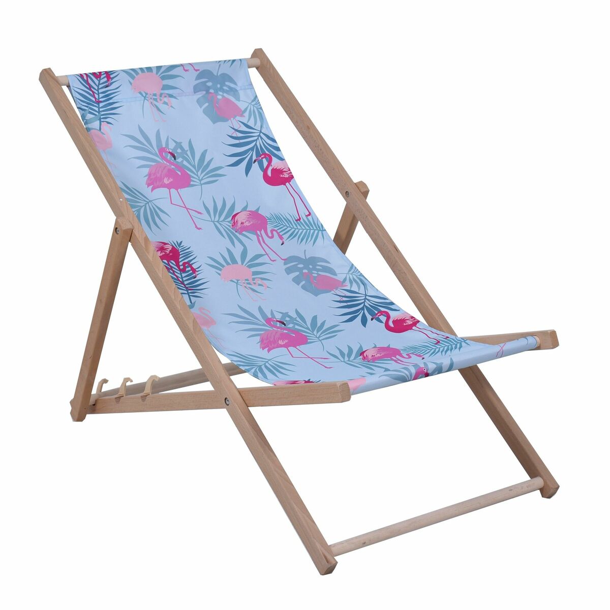 Leżak plażowy Flamingi drewniany
