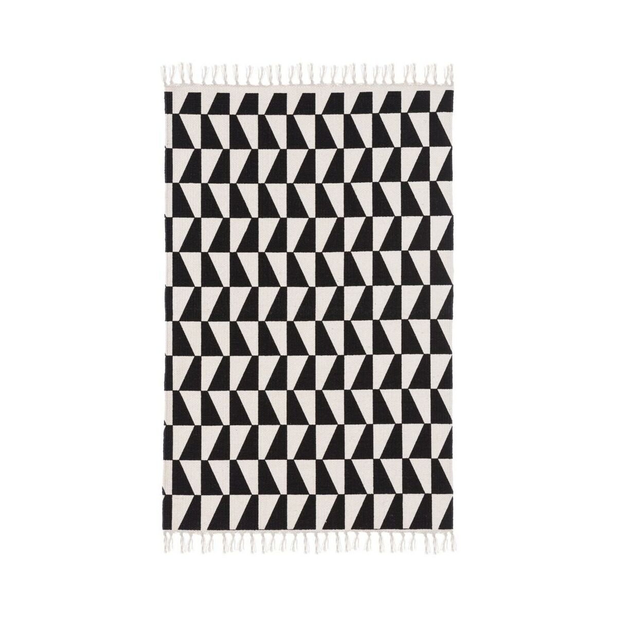 Dywan z frędzlami bawełniany Gia czarny 60 x 90 cm Inspire
