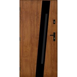Drzwi zewnętrzne stalowe wejściowe Dijon złoty dąb 90 lewe