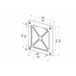 Kratka do frontu KWADRATOWA 125 mm BIAŁY EQUATION