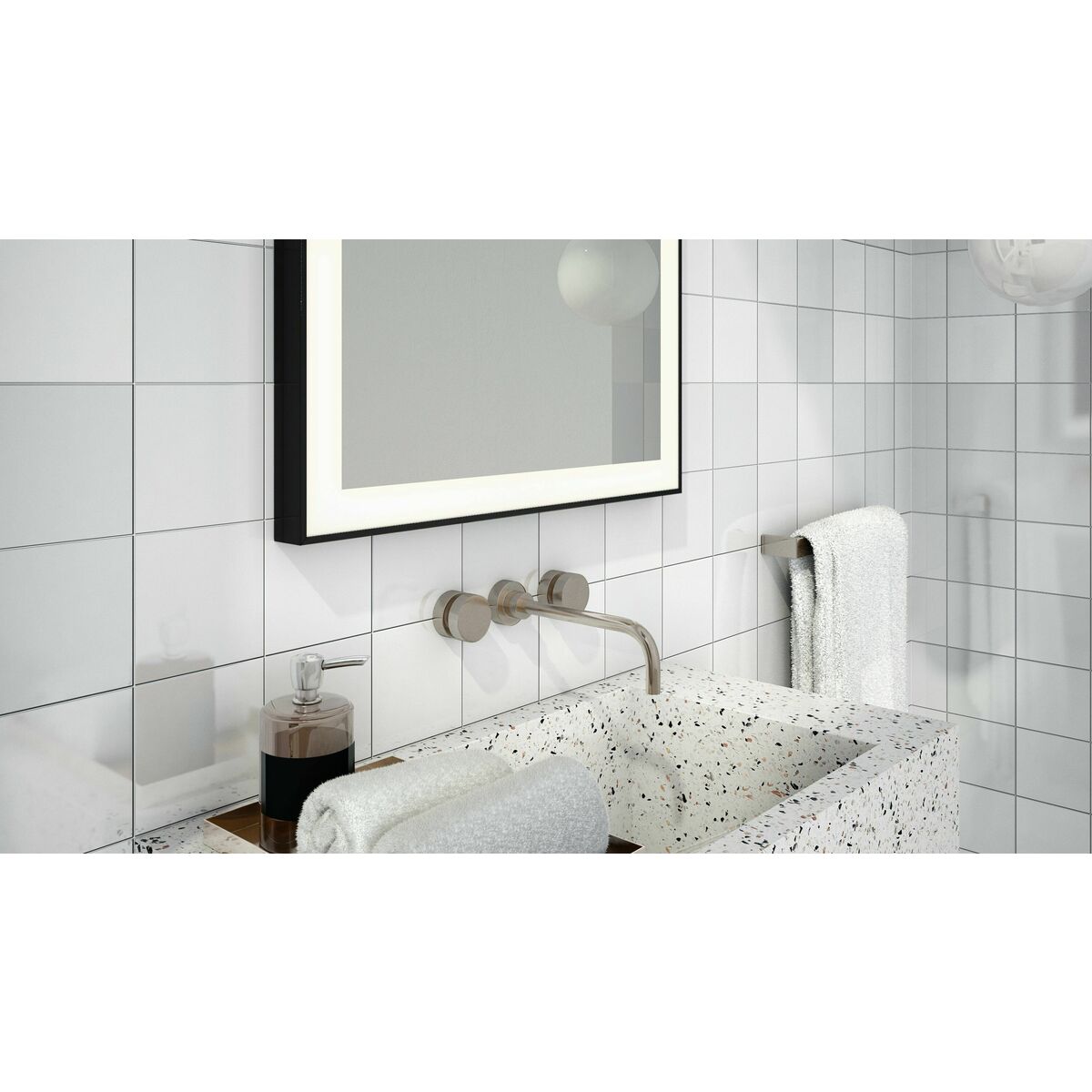 Lustro łazienkowe z oświetleniem wbudowanym LOGAN 60 x 80 DUBIEL VITRUM