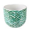 Osłonka doniczki ceramiczna 12 cm zielono-biała HAKON