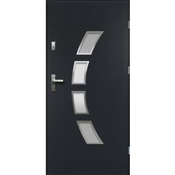Drzwi zewnętrzne stalowe wejściowe Arco antracytowe 90 prawe OK Doors Trendline