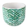 Osłonka doniczki ceramiczna 14 cm zielono-biała HAKON
