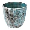 Osłonka doniczki ceramiczna 12.7 cm zielono-brązowa JENS