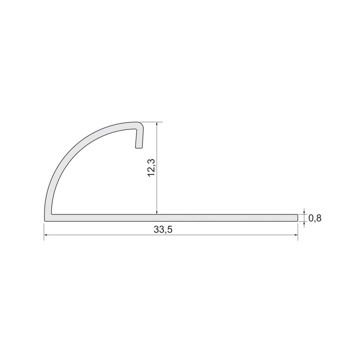 Profil do glazury zewnętrzny półokrągły 12 mm / 2.5 m Stal nierdzewna Standers