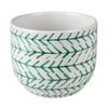 Osłonka doniczki ceramiczna 14 cm zielono-biała MATS