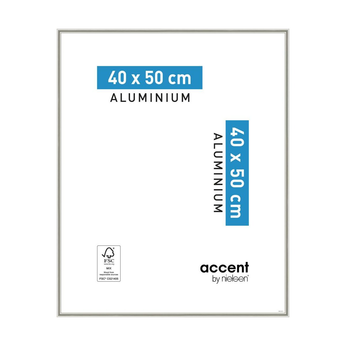 Ramka na zdjęcia Accent 40 x 50 cm nikiel mat aluminiowa