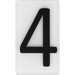 Cyfra 4 wys.5 cm plexi czarna na białym tle