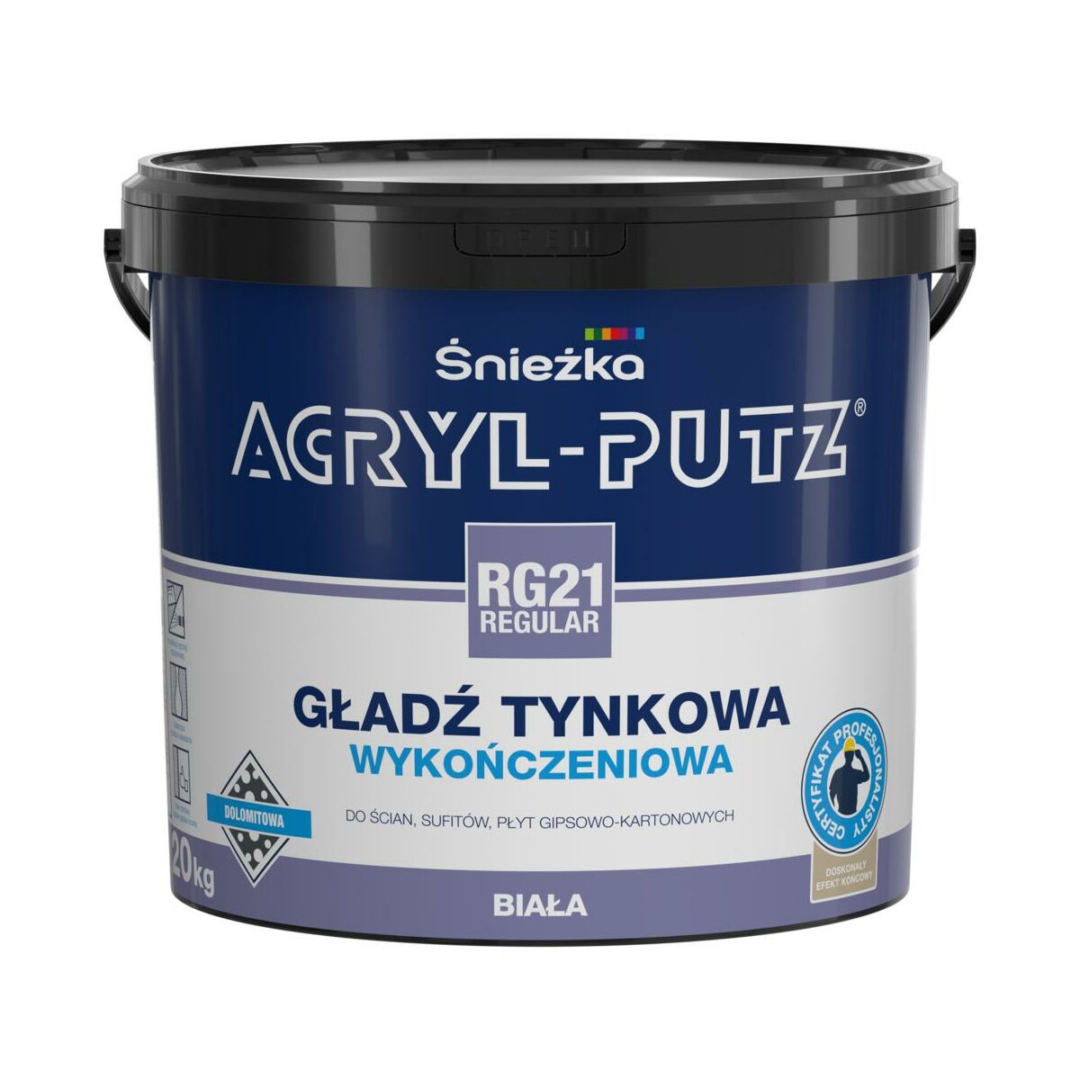 Gotowa gładź tynkowa Akryl-Putz Regular RG21 20 kg Śnieżka