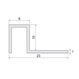 Profil wykończeniowy aluminium kwadrat 8 x 10 mm / 2.5 m Srebrny szczotkowany Standers