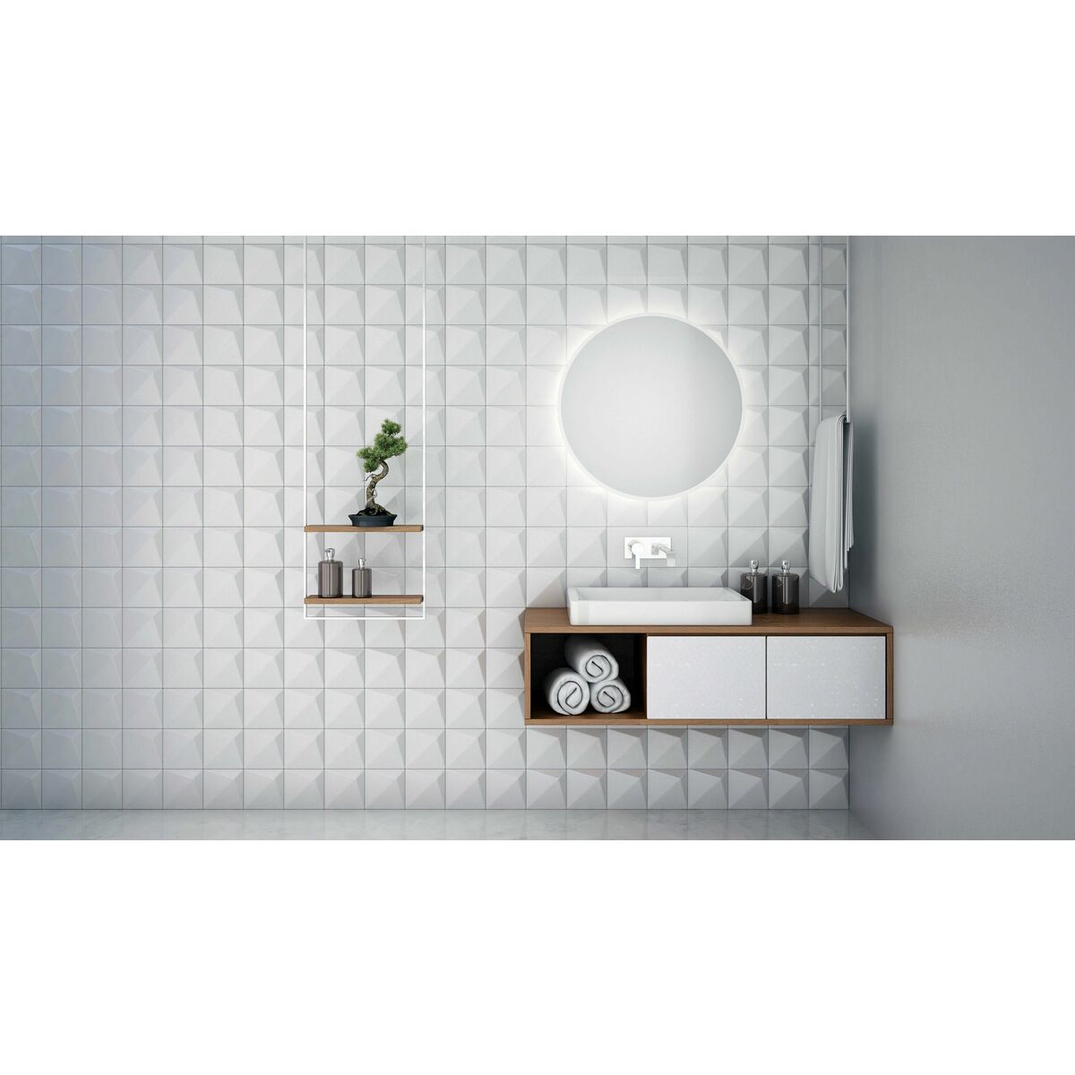 Lustro łazienkowe z oświetleniem wbudowanym SENSO 70 x 70 DUBIEL VITRUM