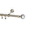 Karnisz Crystal Kula 240 cm pojedynczy mosiądz 16 mm