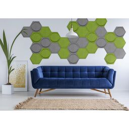 Panel ścienny 3D akustyczny filcowy dekoracyjny 30x26 cm Hexagon koło szary