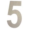 Cyfra 5 wys. 5 cm metalowa srebrna