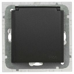 Gniazdo pojedyncze IP44 ASTORIA  czarny  ELEKTRO-PLAST