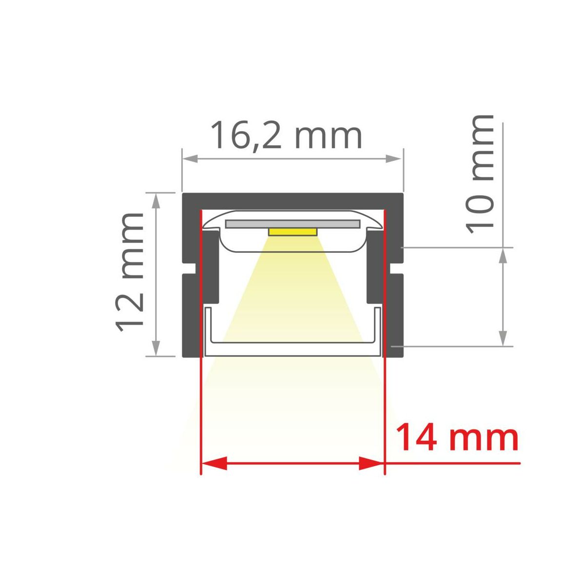 Profil aluminiowy do taśmy LED dł. 2 m srebrny Kluś