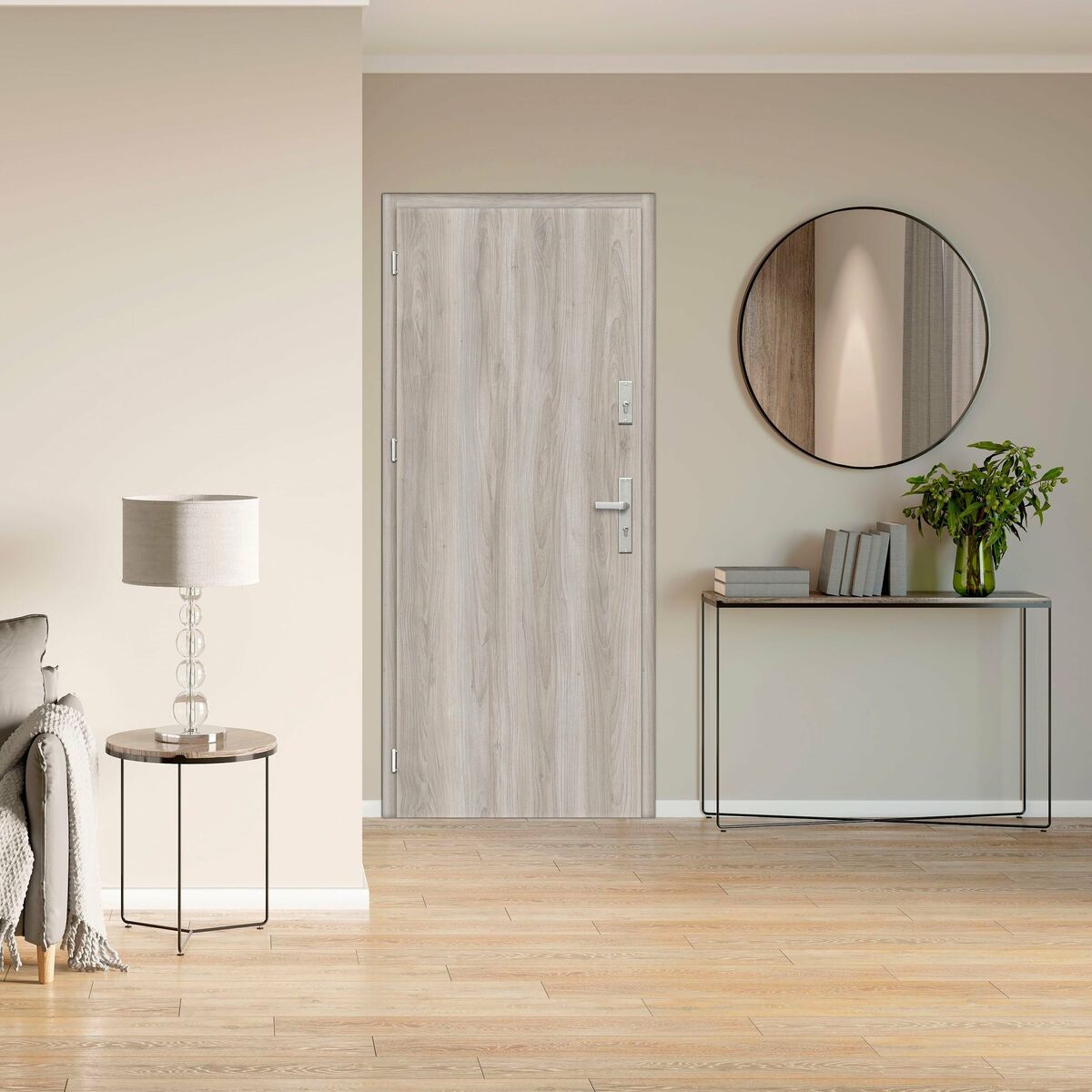 Drzwi wewnętrzne wejściowe MDF RC2 32dB Eris Set jesion modern 90 lewe