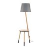 Lampa podłogowa LAMA 2863 z drewnianym stolikiem szara E27 TK LIGHTING