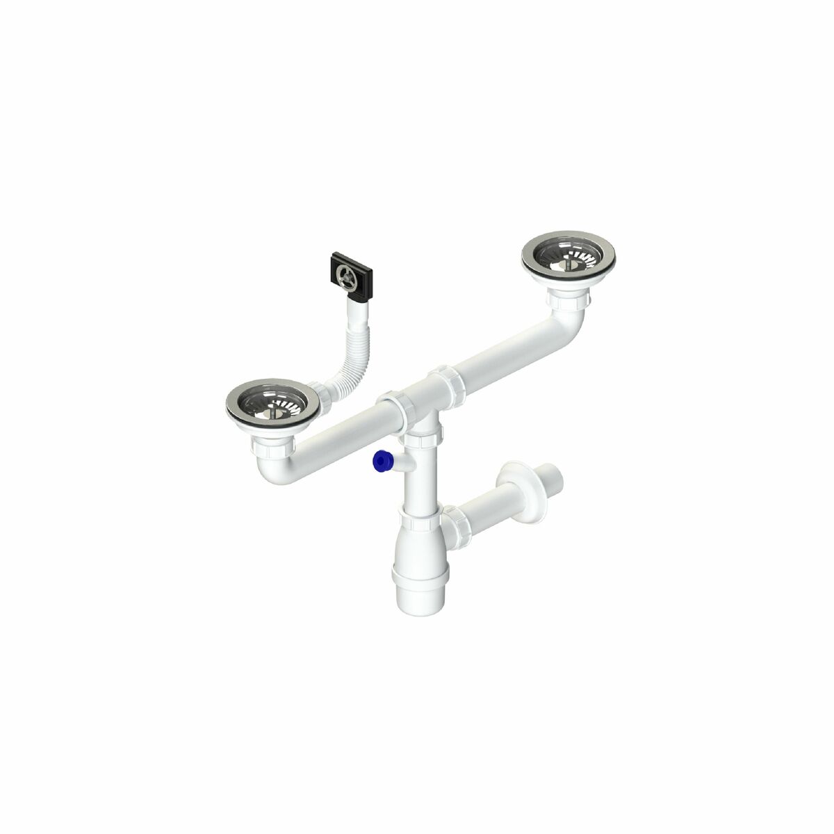 Syfon zlewu 90 mm 2-KOMOROWY ANIPLAST
