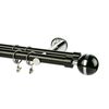 Karnisz MAGIC VIVALDI 200 cm podwójny czarny 25/19 mm metalowy