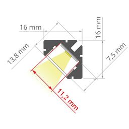 Profil aluminiowy do taśm LED czarny 2 m Kluś