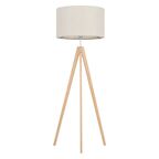 Lampa podłogowa Treviso biała z drewnem E27 Tk Lighting