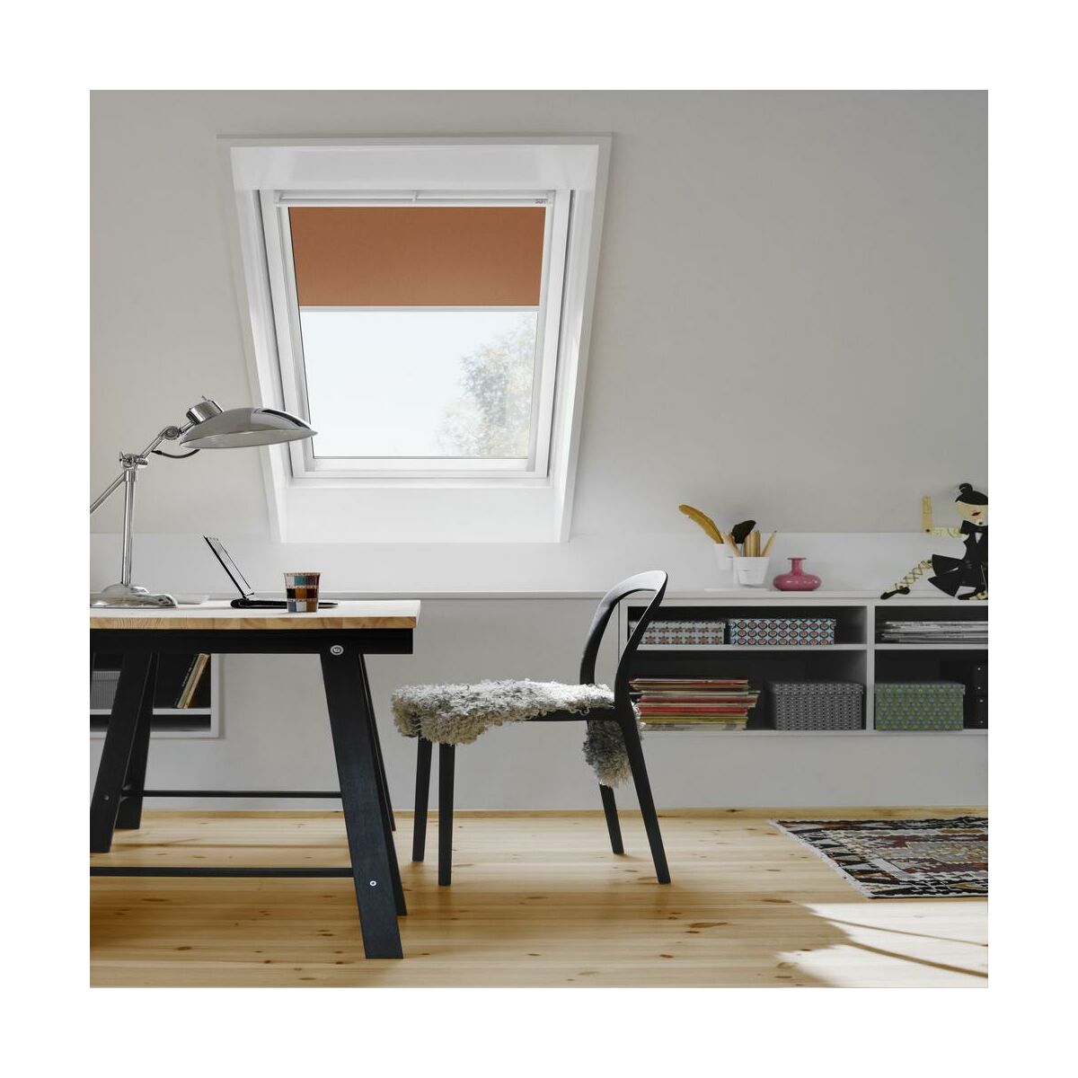 Roleta zaciemniająca do okna dachowego DKL MK06 4564S Pomarańczowa 78 x 118 cm Velux