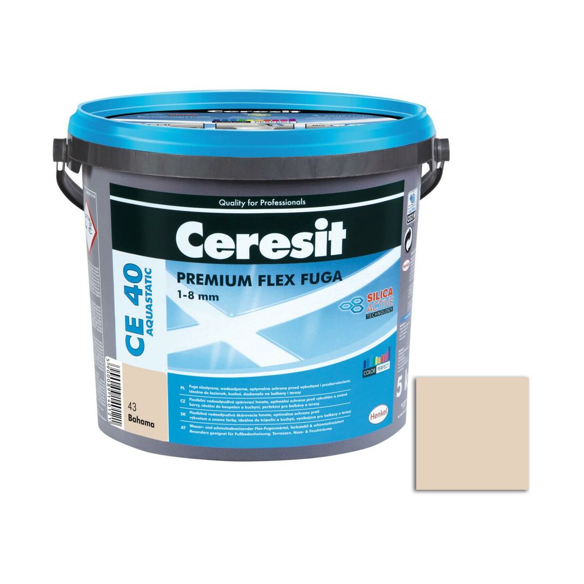 Fuga cementowa wodoodporna CE40 43 beżowy 5 kg Ceresit