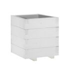 Donica ogrodowa 31 x 31 cm drewniana biała DOMINO WERTH-HOLZ