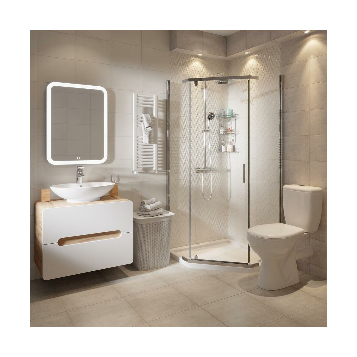 Umywalka ceramiczna nablatowa Samba KR-139 58 x 38 Z/O Kerra
