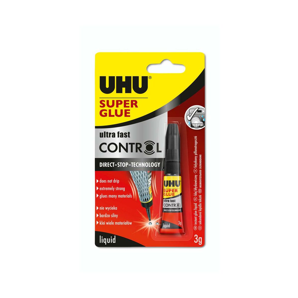 Klej błyskawiczny SUPER GLUE Ultra fast control 3 g UHU